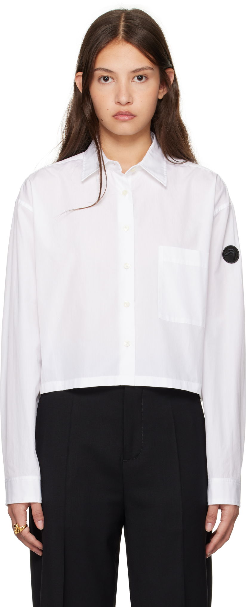 Paita Ambush Cropped Oversized Shirt Valkoinen | BWGE004F24FAB0010100
