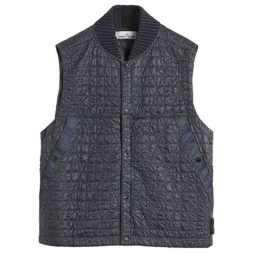 Liivi Stone Island Crinkle Reps Quilted-TC Vest, Size Large Tummansininen | K2S15G100005-V0026