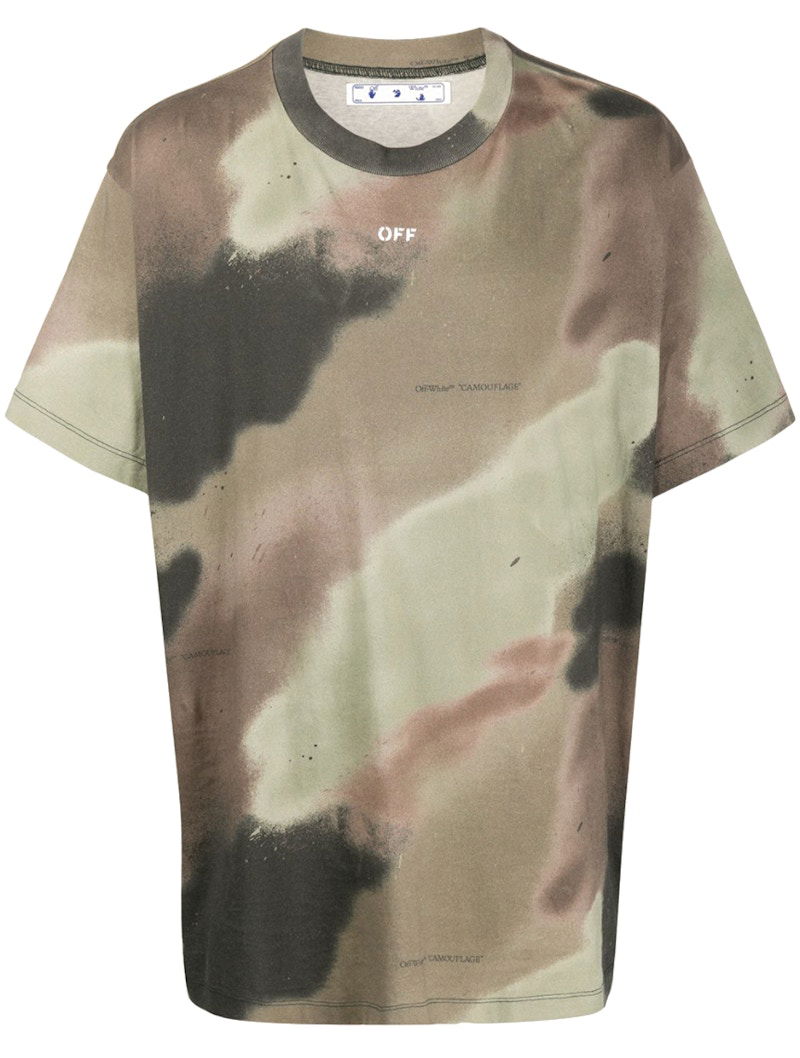 T-paita Off-White Camouflage Stencil Tee Camo Ruskea | OMAA038E20JER0046010