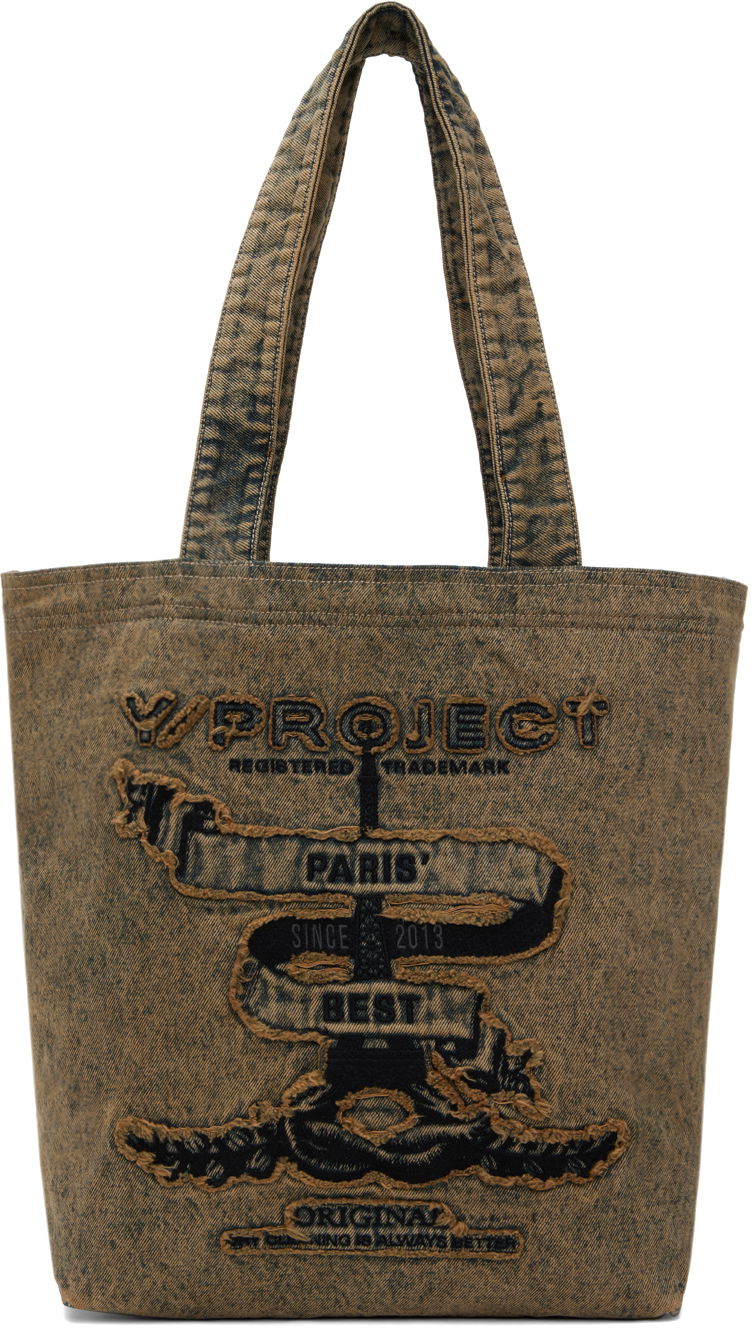 Kangaskassi Y/PROJECT Beige 'Paris' Best' Denim Tote Ruskea | 620BA004