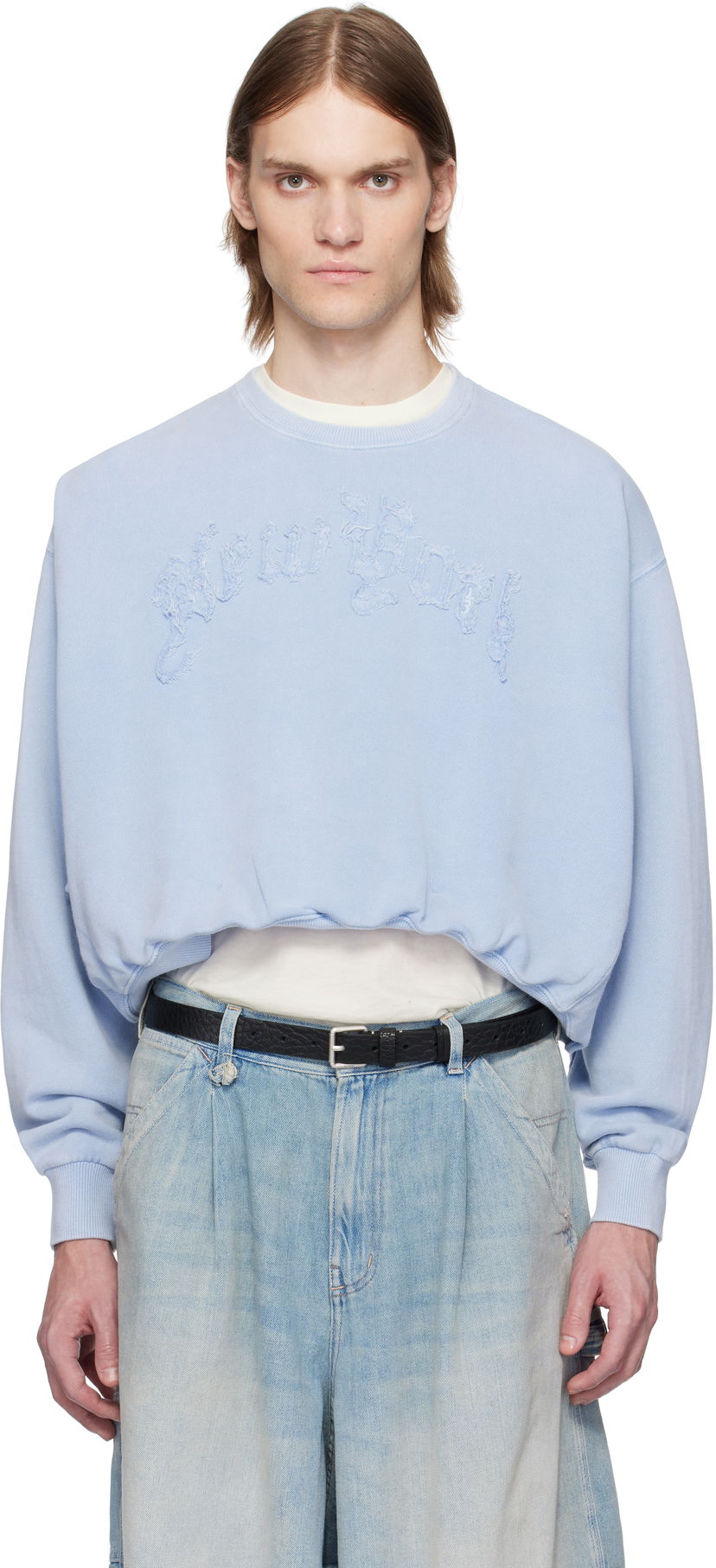 Villapaita R13 R13 'New York' Balloon Cropped Sweatshirt Sininen | R13WK260-K001J