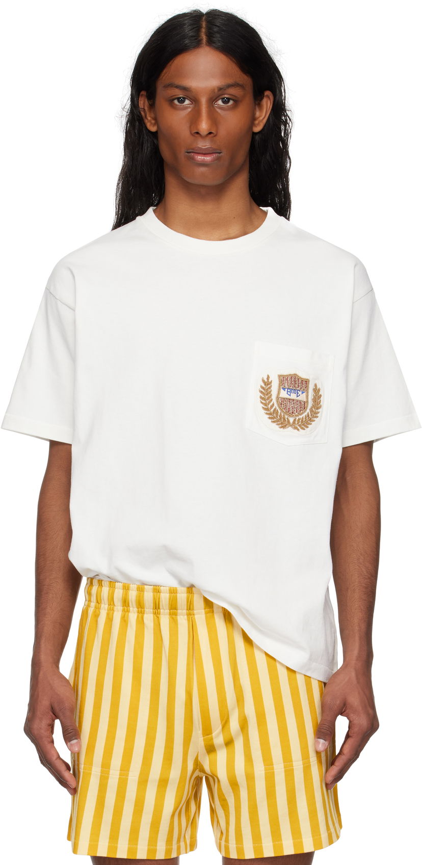 T-paita Bode Bode Sportsman Patch Pocket T-Shirt Valkoinen | MRS25CS060