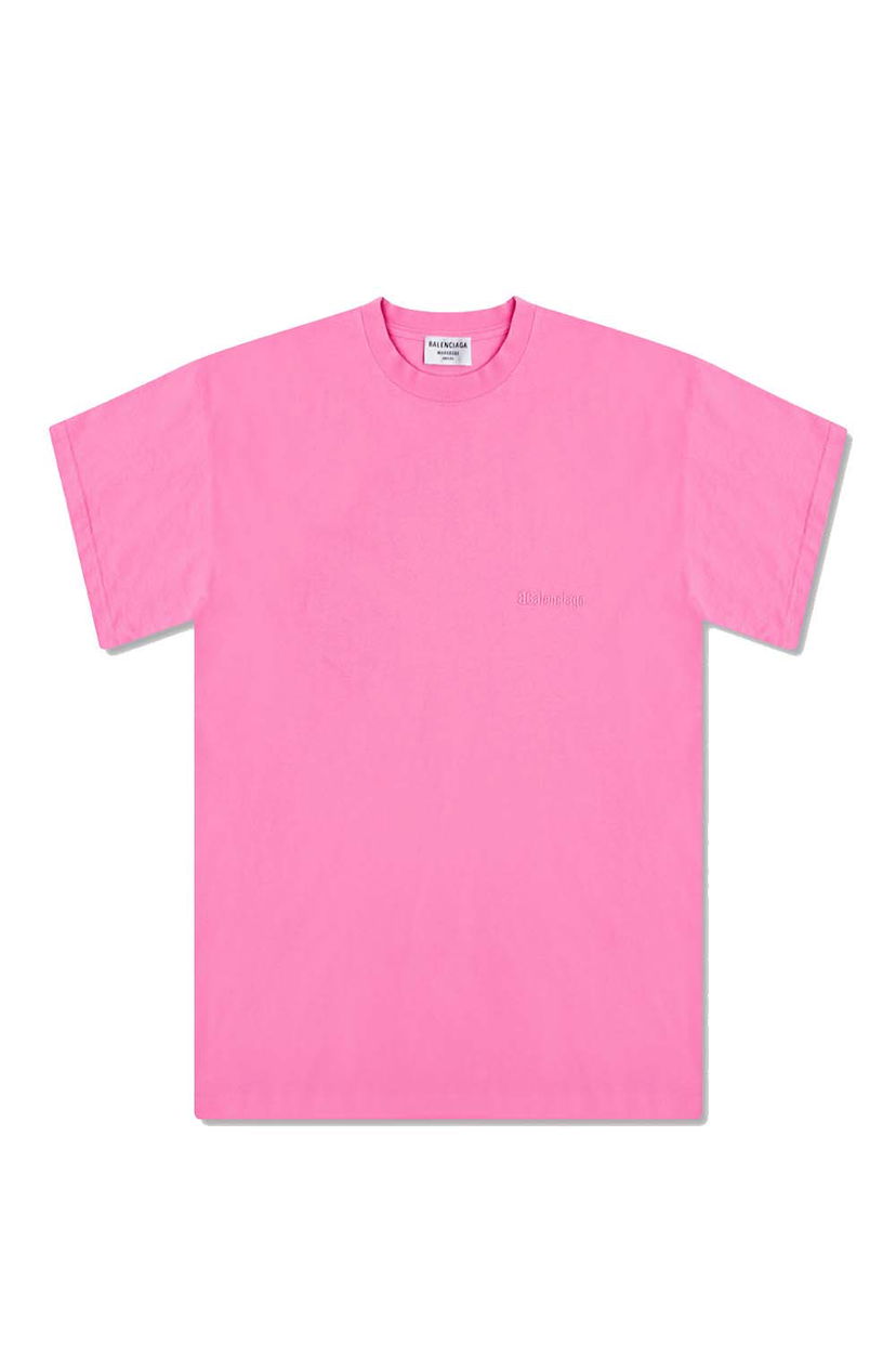 T-paita Balenciaga Logo T-Shirt Vaaleanpunainen | 612965 TJV87 5700