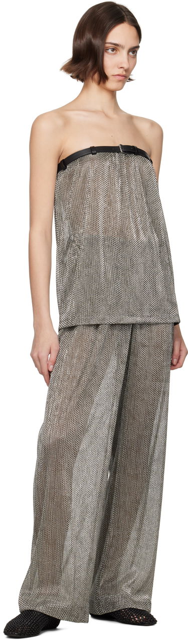 Tankkitoppi Nanushka Nanushka Gilma Metallic Knit Bandeau Top Metallinen | NW25SSTP29882, 3