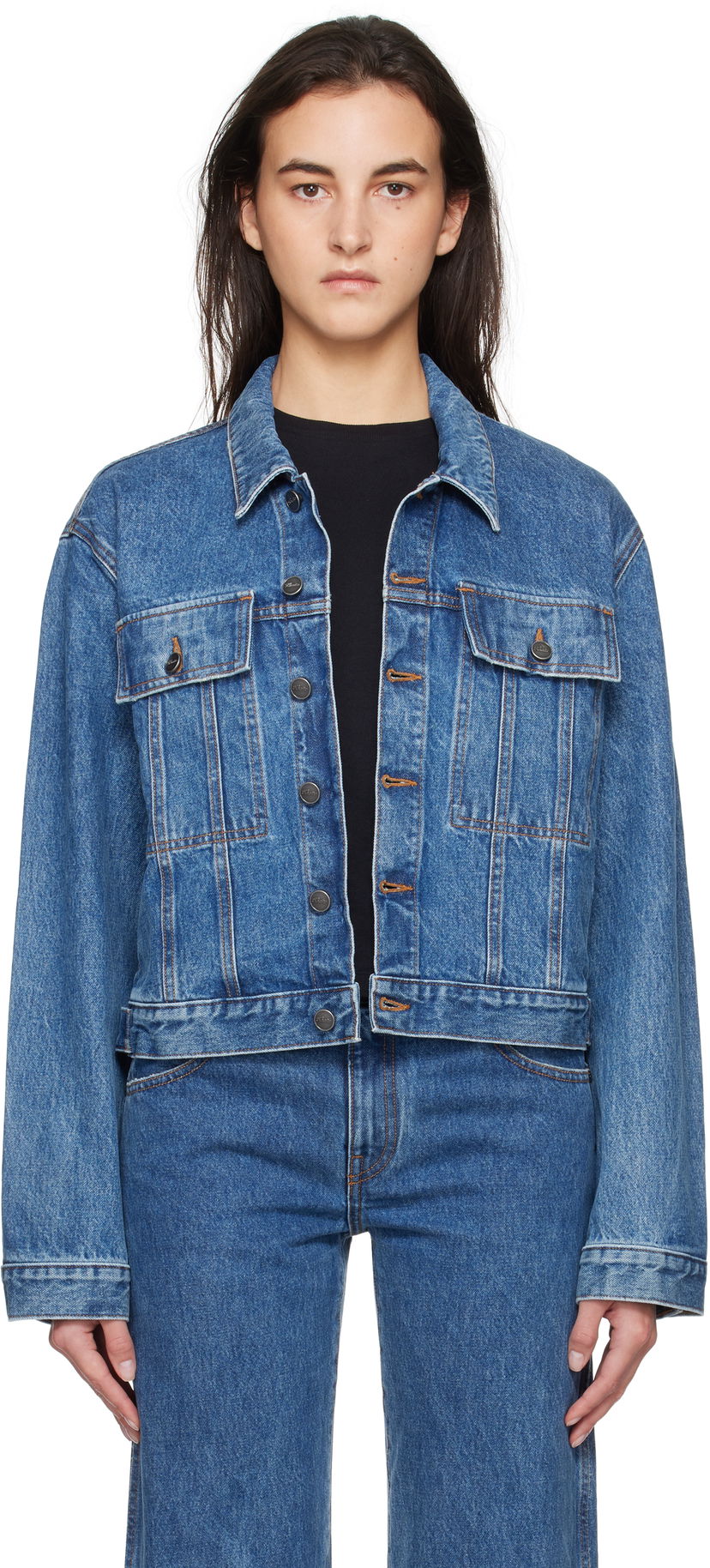 Takki Khaite Saunder Cropped Denim Jacket Sininen | 1160908009
