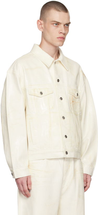 Takki We11done We11done Foil Coated Trucker Jacket Valkoinen | WD-DJ1-23-318-U-WH, 1