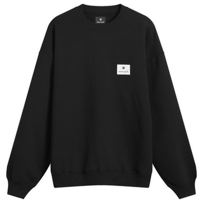 Huppari Snow Peak Square Logo Pullover Sweatshirt Musta | NSD-SW-25AU001-BLK