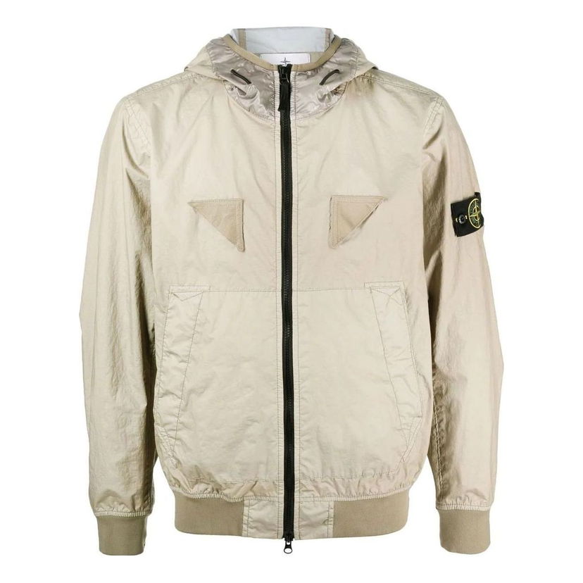 Bomber-takki Stone Island Stone Island Membrana 3L TC Hooded Jacket Beige | 781540723-V0092