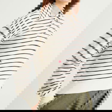 Huppari JW Anderson JW Anderson Striped Polo Sweatshirt, Size Large Valkoinen | JW0243-PG1857-036, 5