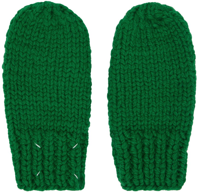 Käsineet Maison Margiela Childish Stitches Mittens Vihreä | S50TS0036 S18420