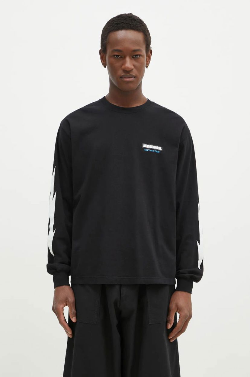 T-paita Neighborhood Long Sleeve Graphic T-Shirt NEIGHBORHOOD Musta | 242PCNH.LT16