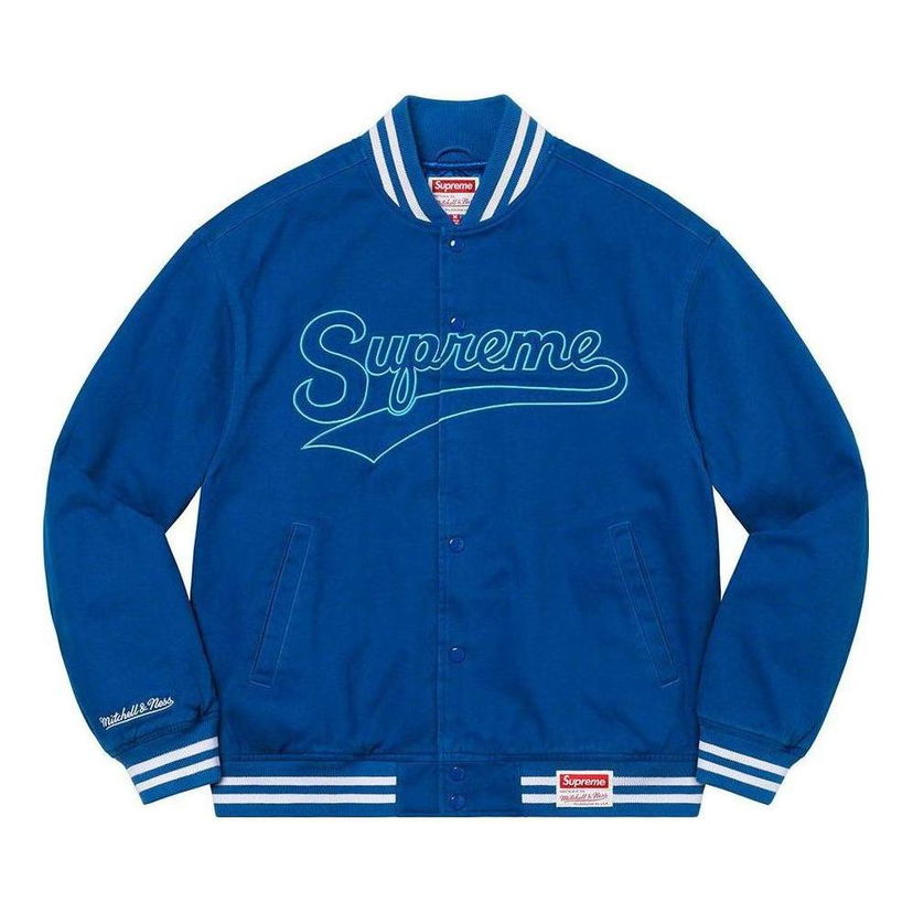 Bomber-takki Supreme Mitchell & Ness Doughboy Twill Varsity Jacket Sininen | SUP-FW22-716