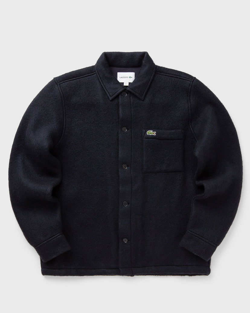 Takki Lacoste Woven Collared Button-Front Chest Pocket Shirt Jacket Tummansininen | CH8997-HDE