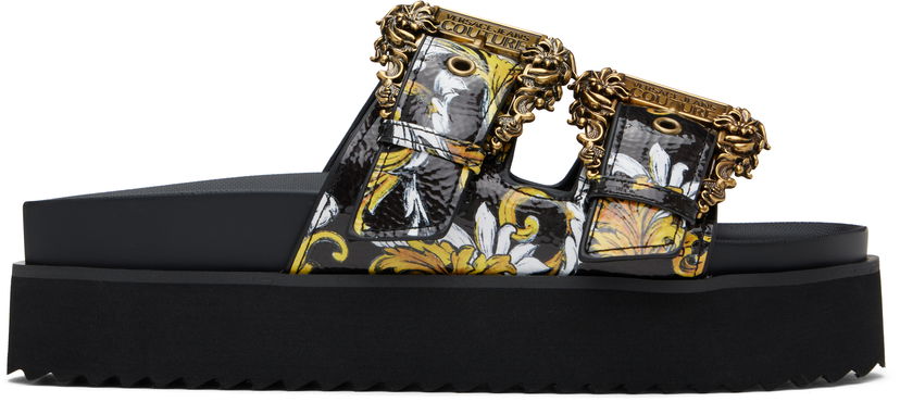 Tennarit ja kengät Versace Versace Jeans Couture Outline Barocco Arizona Sandals Musta | E78VA3SM1_EZS366