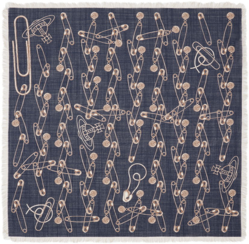 Huivi Vivienne Westwood Safety Pin Pocket Square Tummansininen | 8103014X-W00Z0-