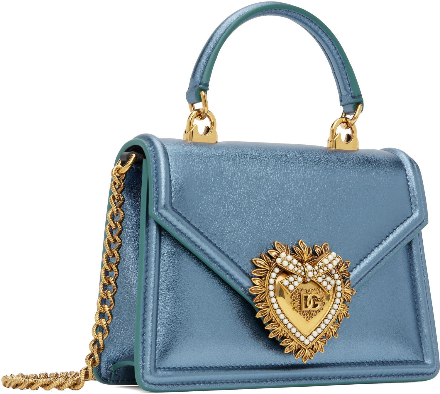 Käsilaukku Dolce & Gabbana Devotion Small Top Handle Bag Sininen | BB6711 AY812, 1