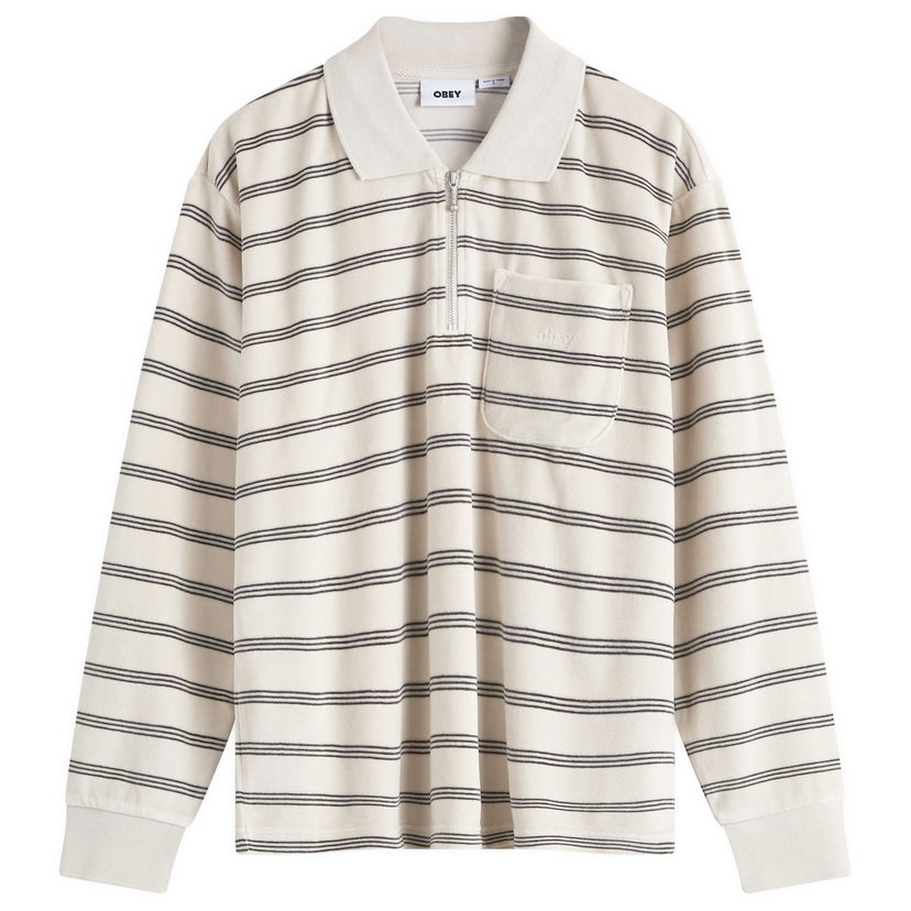 Poolopaita OBEY Stripe Polo Top Valkoinen | 231040013