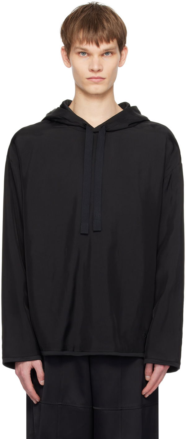 Huppari Jil Sander Drawstring Hoodie Musta | J22GU0119_JTN323, 0