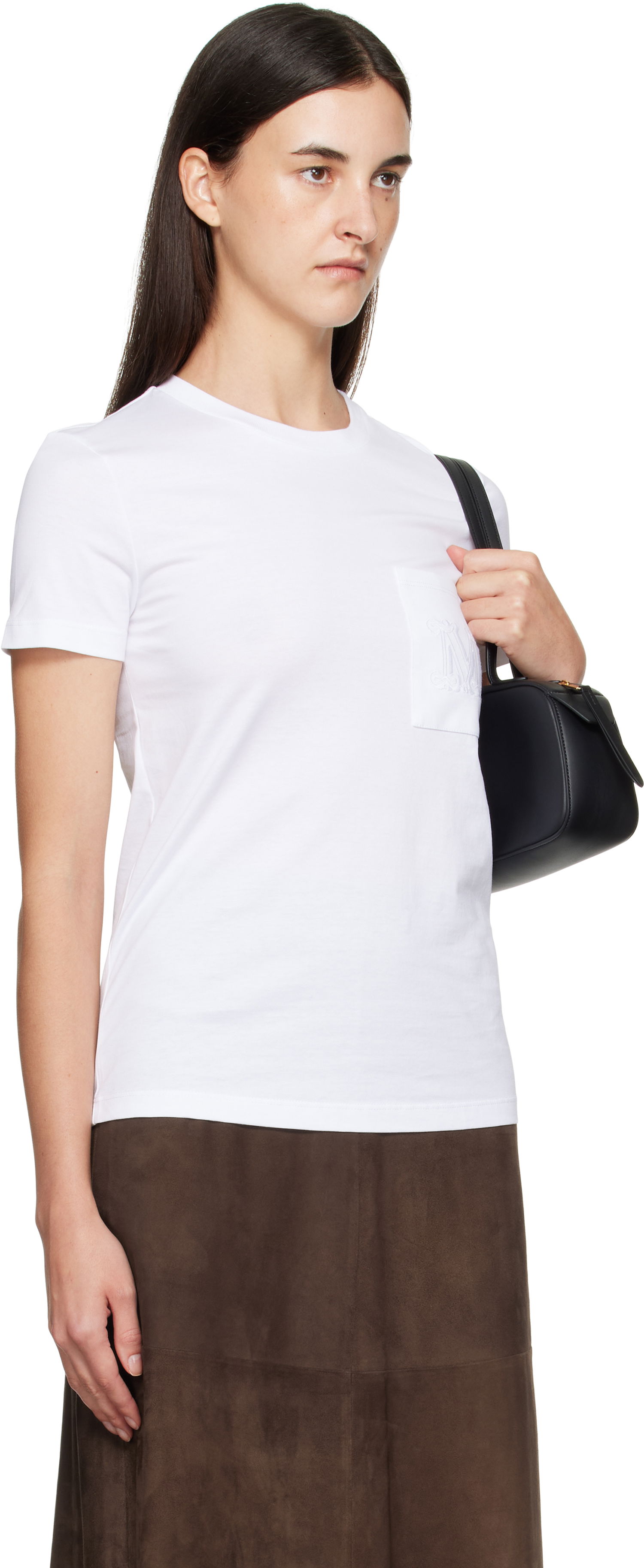 T-paita Max Mara Max Mara Papaia Pocket T-Shirt Valkoinen | 2511941032600, 1