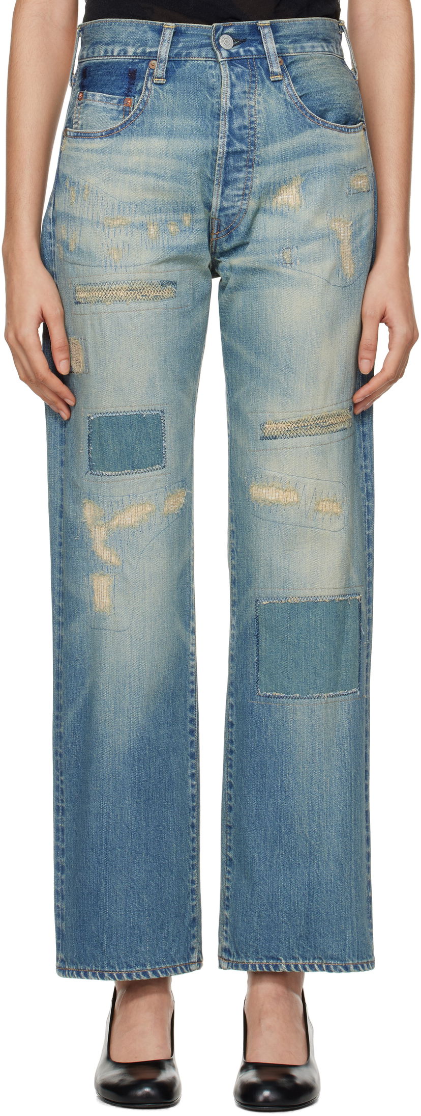 Jeans Junya Watanabe Customized Edition Distressed Jeans Sininen | JN-P106-100