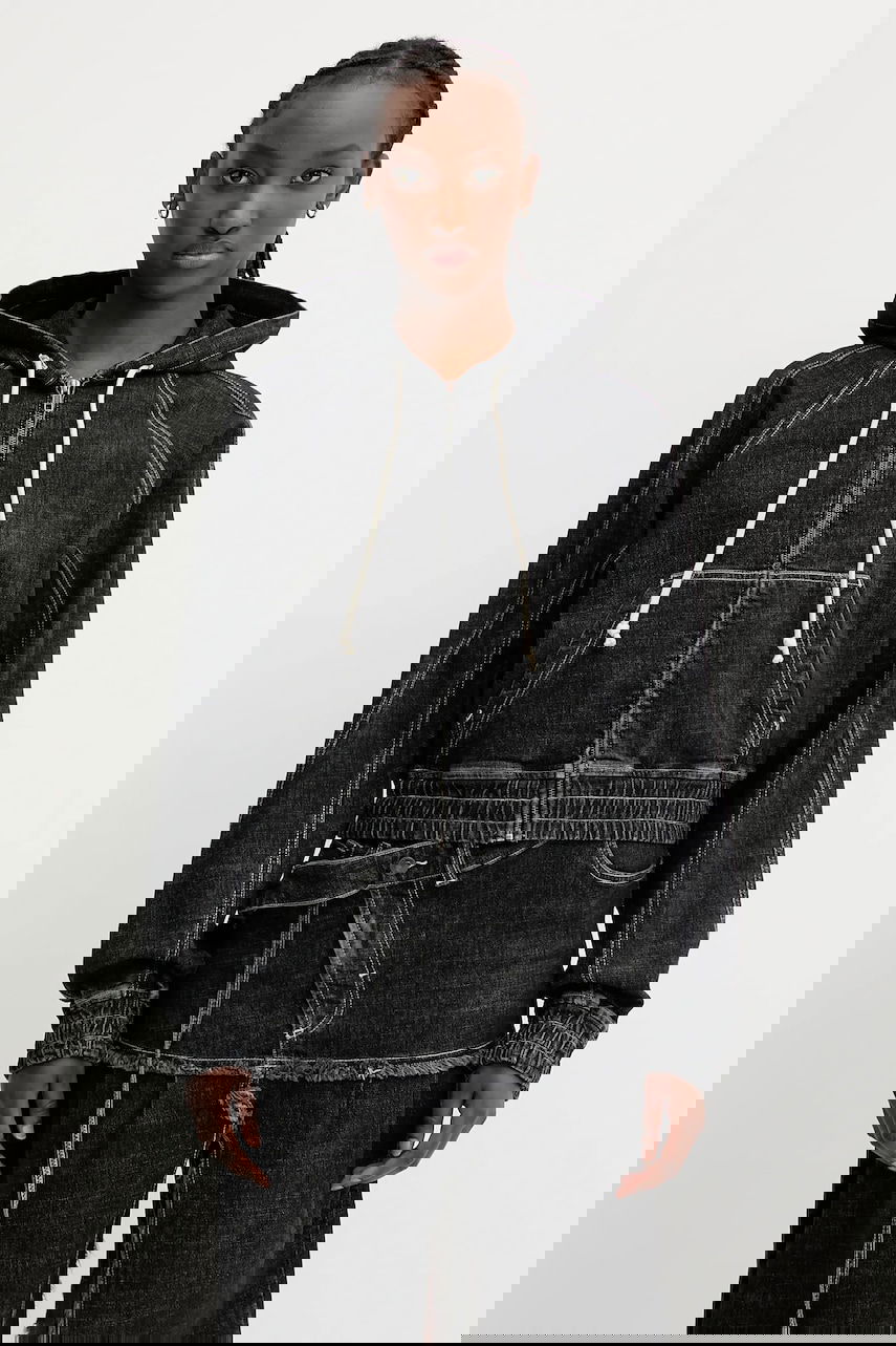 Takki Ottolinger Ottolinger Multiline Denim Hooded Jacket Musta | 117.700717.01, 0