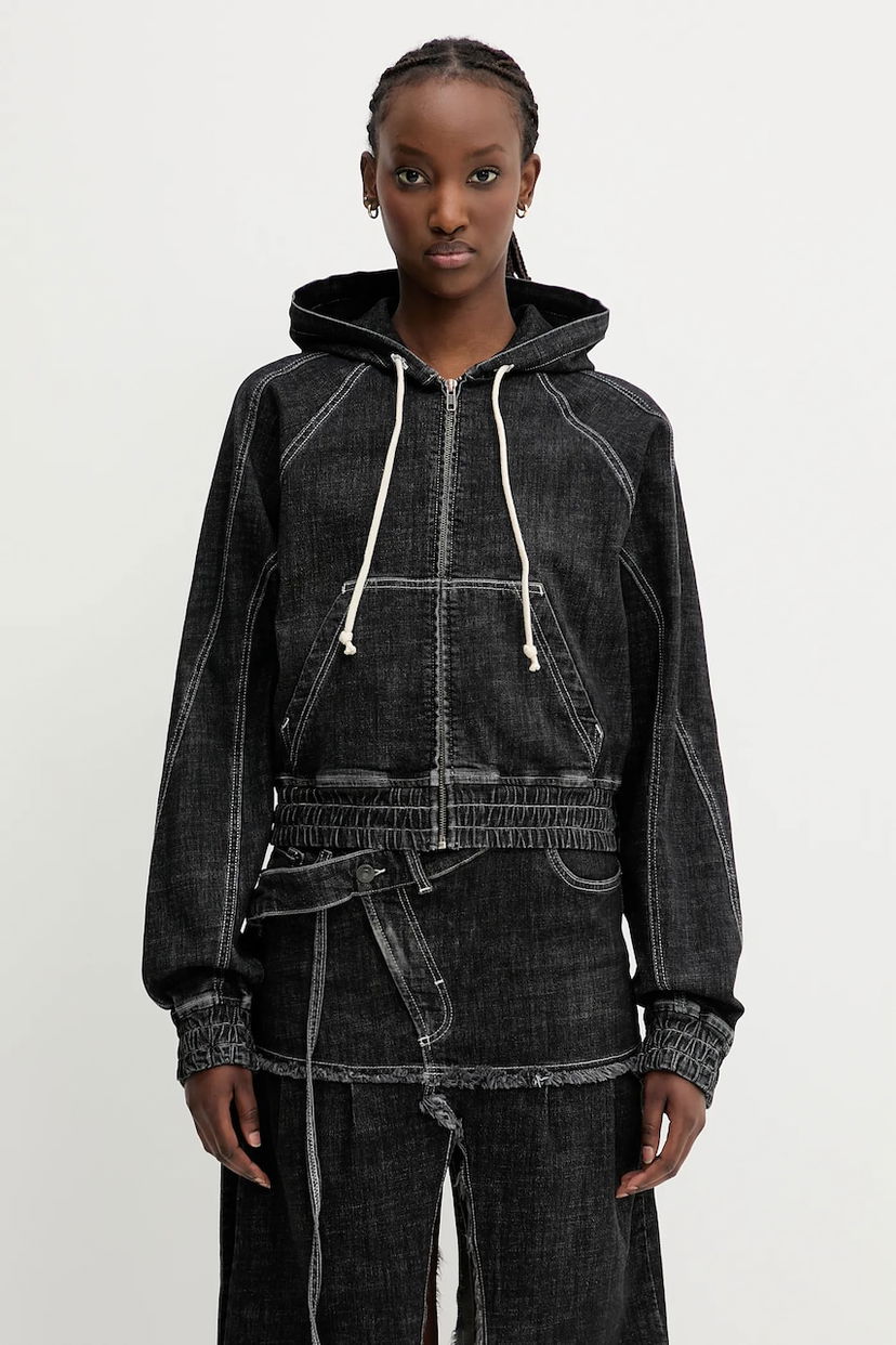 Takki Ottolinger Ottolinger Multiline Denim Hooded Jacket Musta | 117.700717.01