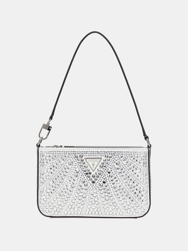 Käsilaukku GUESS Mini Rhinestone Shoulder Bag Metallinen | HWXY9528720