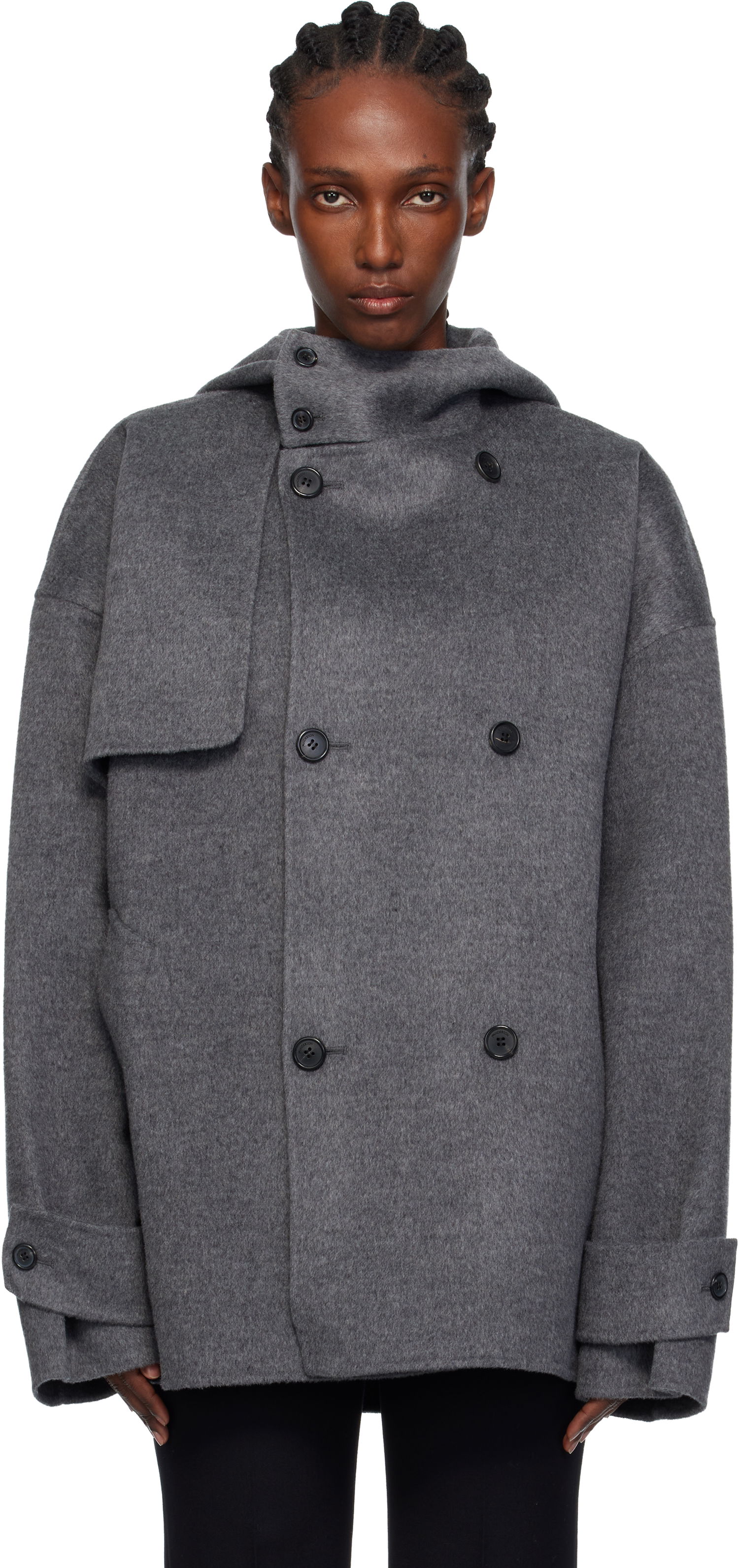 Takit JW Anderson JW Anderson Oversized Peacoat Harmaa | CO0343-PG1559, 0