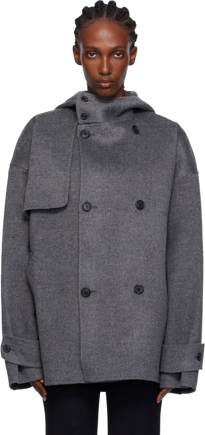 Takit JW Anderson JW Anderson Oversized Peacoat Harmaa | CO0343-PG1559