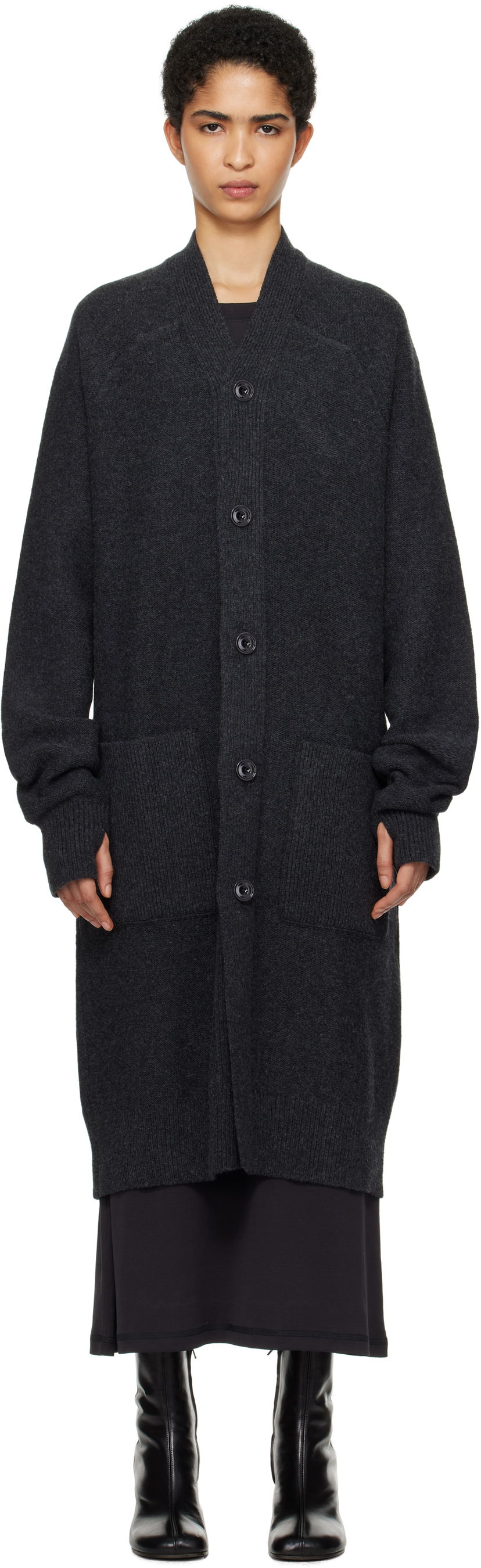 Villapaita LEMAIRE Long Knit Cardigan Harmaa | TO1256 LK1026