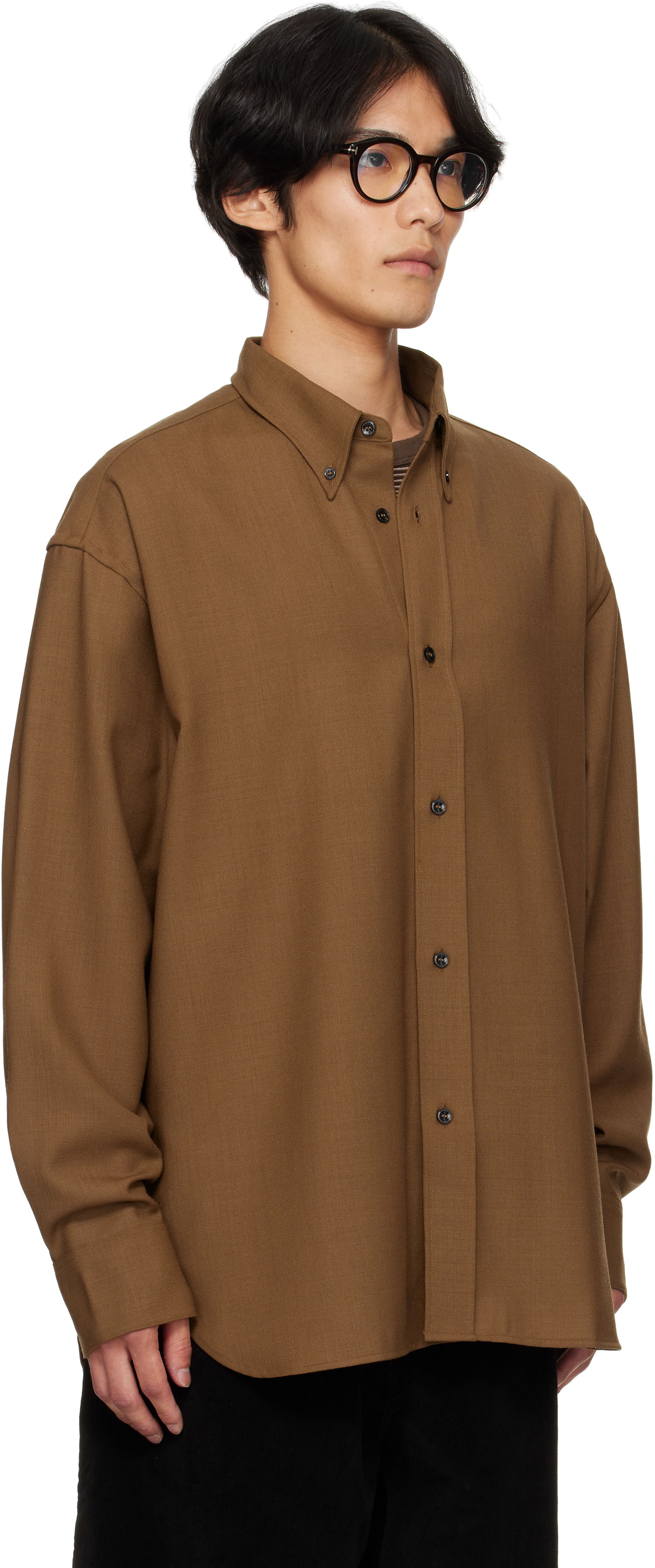 Paita Studio Nicholson Studio Nicholson Jude Button-Down Shirt Ruskea | JUDE SNM - 884, 1