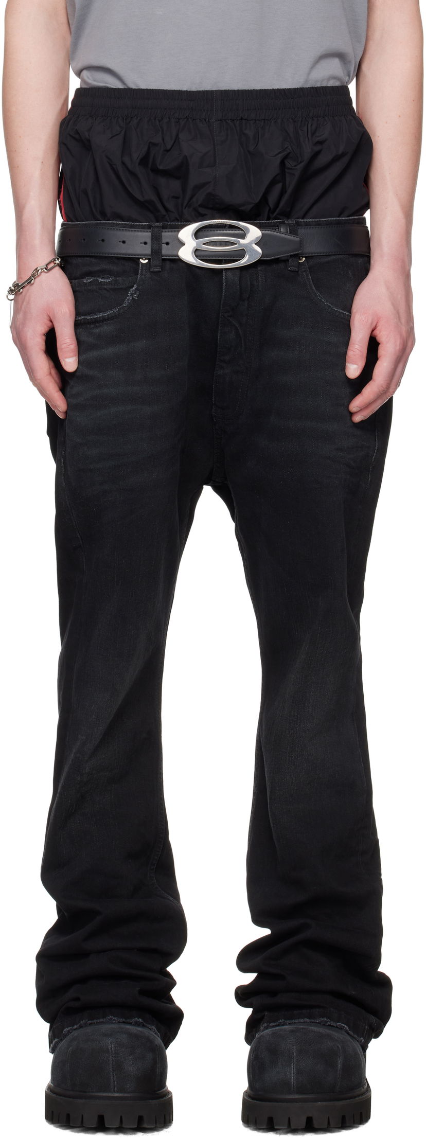 Jeans Balenciaga Balenciaga Layered Jeans Musta | 814224TRW58
