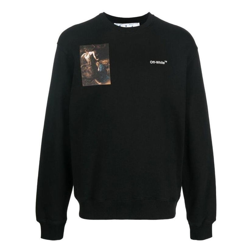 Villapaita Off-White Off-White Character Print Loose Fit Sweatshirt Musta | OMBA057C99FLE0111001