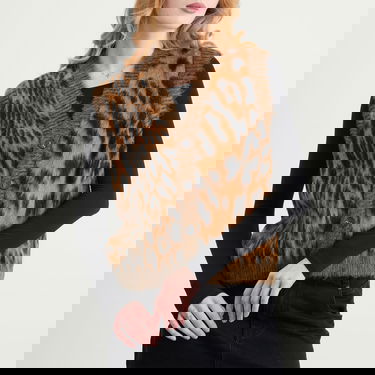 Liivi Aries Brushed Leopard Print Vest Ruskea | AR40041-BRN, 5