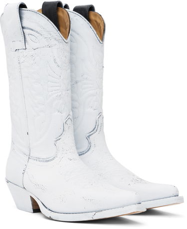 Takit Maison Margiela MM6 Maison Margiela Painted Cowboy Boots Valkoinen | SH3WW0003 P8299, 3
