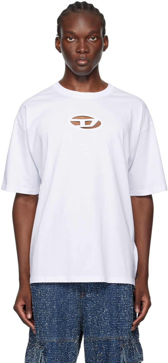 T-paita Diesel Cutout Logo T-Shirt Valkoinen | A15180-0NIAX-100