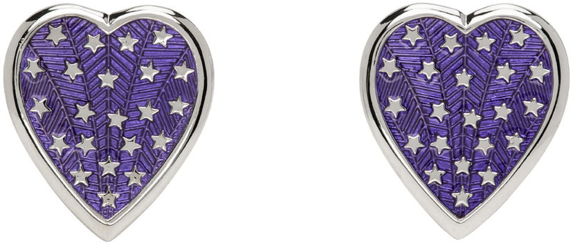 Korvakorut Chopova Lowena Chopova Lowena Silver Heart Shaped Earrings with Star Design Violetti | 6505