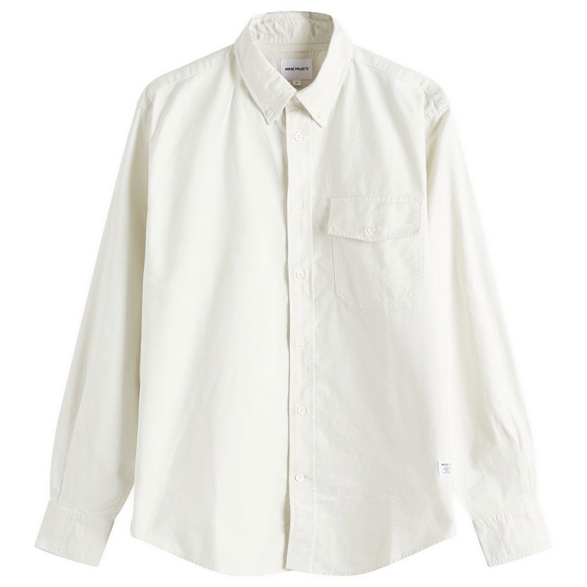 Paita NORSE PROJECTS Algot Relaxed Overdyed Oxford Shirt, Size Large Valkoinen | N40-0818-0219