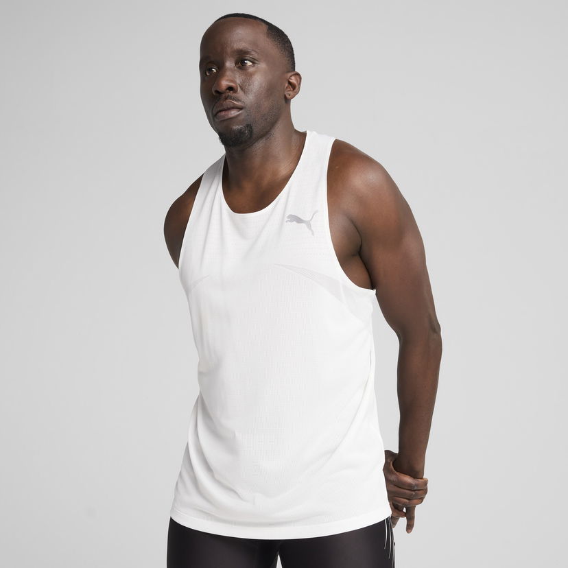 Tankkitoppi Puma RACEDAY ULTRASPUN Men's Running Tank Top Valkoinen | 526639_02