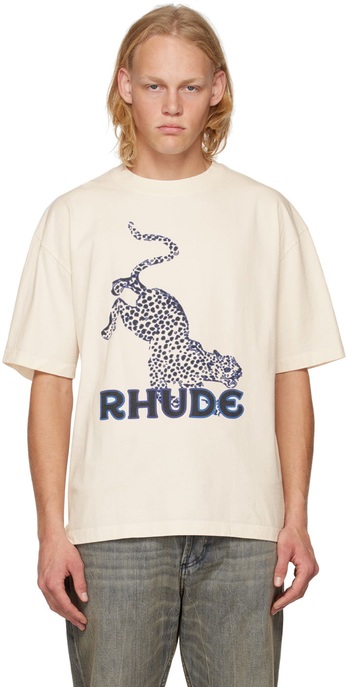 T-paita Rhude Rhude Graphic T-Shirt Beige | RHPS23TT34012611
