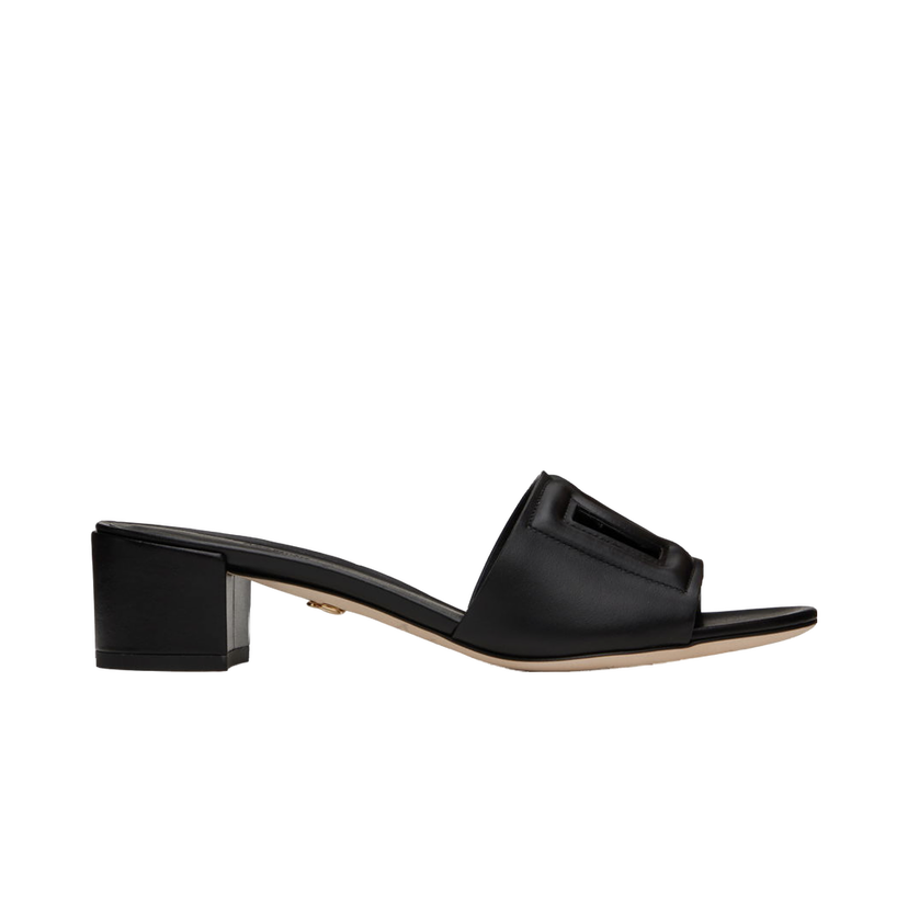 Tennarit ja kengät Dolce & Gabbana Heeled Leather Sandals Musta | CR1139 AY329