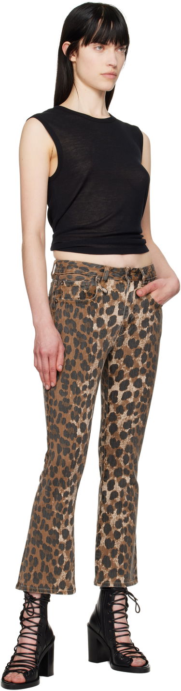 Jeans R13 R13 Leopard Print Kick Fit Jeans Ruskea | R13W0009-D278A, 3