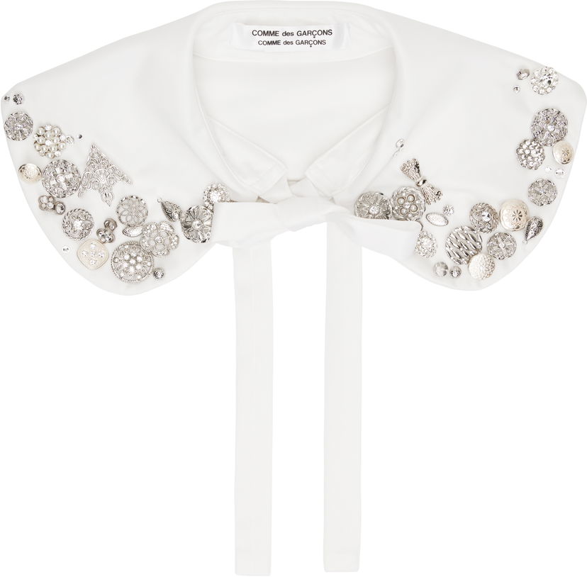 Huivi Comme des Garçons Comme des Garçons Embellished Knit Collar Valkoinen | RO-K802-051-2
