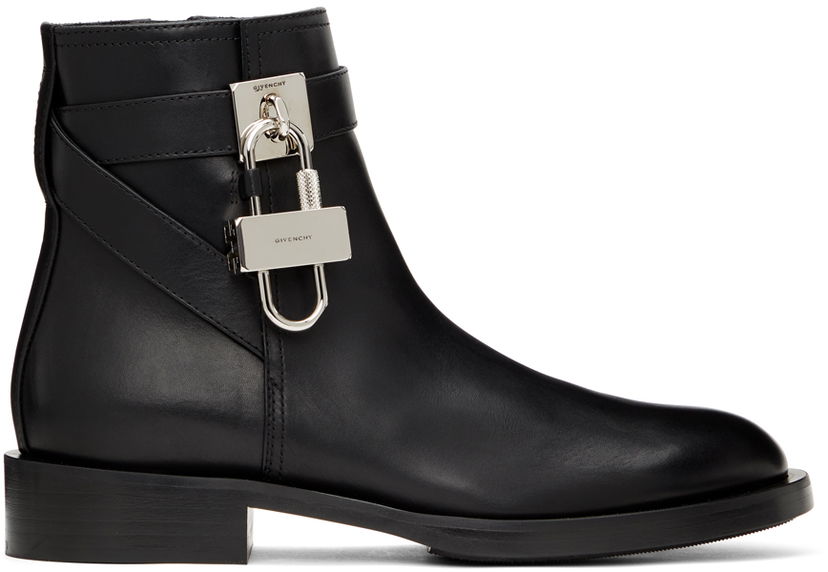 Tennarit ja kengät Givenchy Padlock Leather Ankle Boots Musta | BE602PE0YP