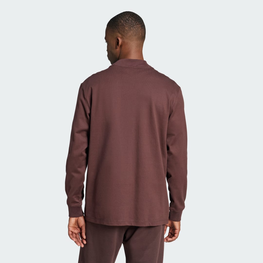 T-paita adidas Performance Long Sleeve Mock Neck Ruskea | IW3258, 1