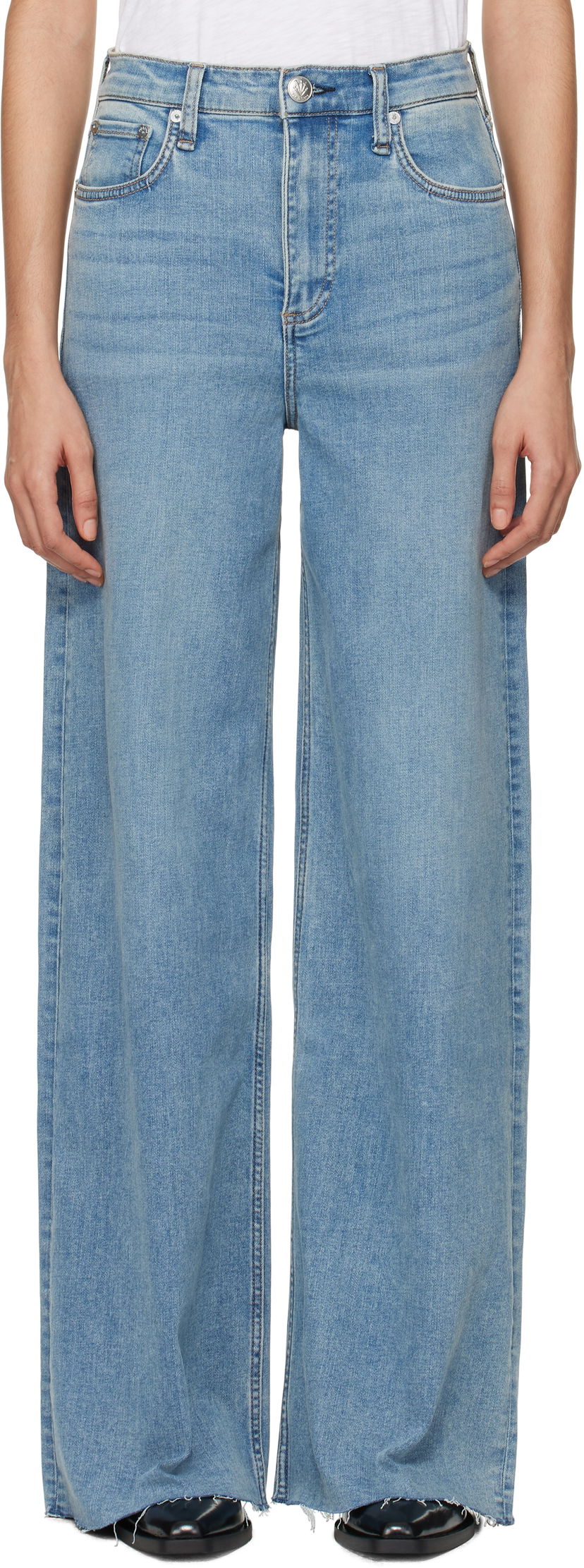 Jeans rag & bone 'The Sofie' High-Rise Ultra Wide Jeans Sininen | WDD24F2952FUWH