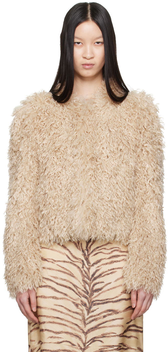 Takki ISABEL MARANT Faux-Fur Jacket Beige | MA0256FA-B3D02I