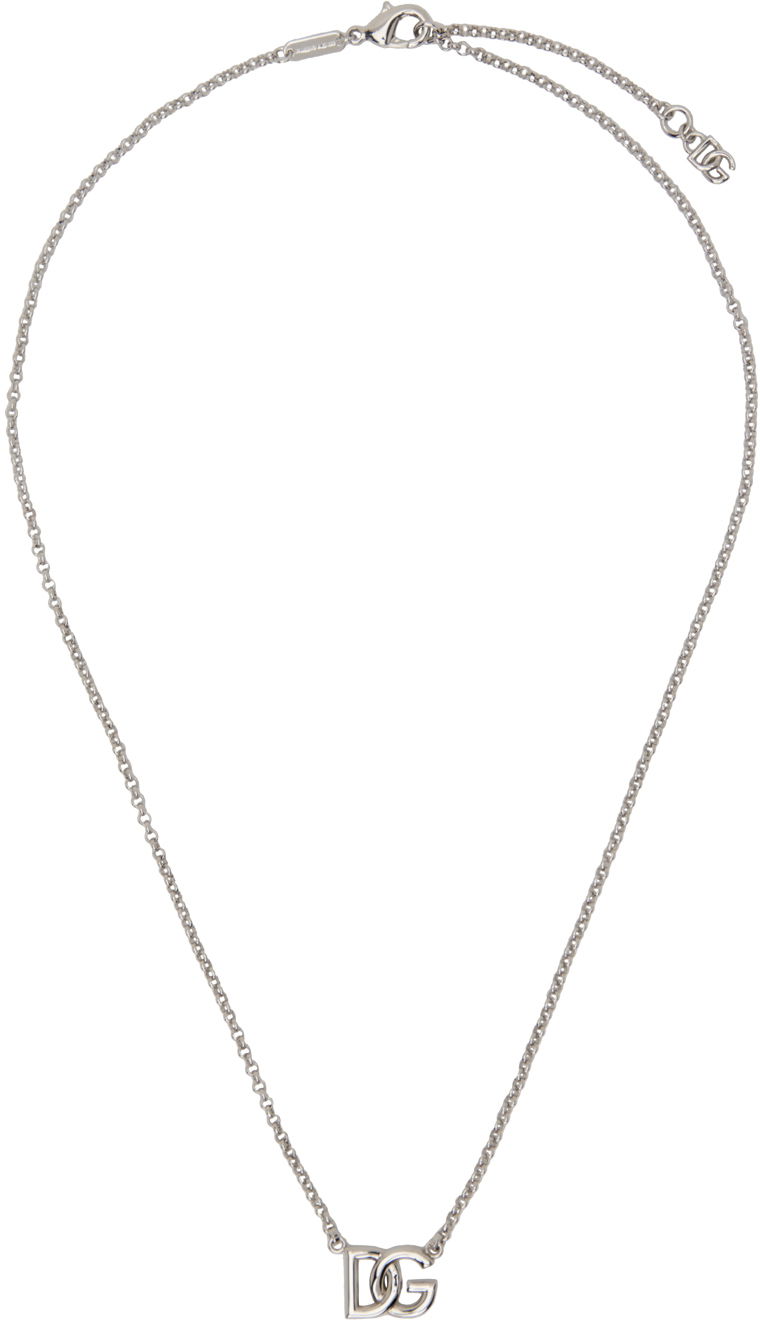 Kaulakoru Dolce & Gabbana Silver Rolo Chain 'DG' Necklace Metallinen | WNN5W3W1111
