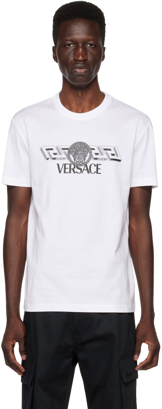 T-paita Versace La Greca T-Shirt Valkoinen | 1008461 1A06051
