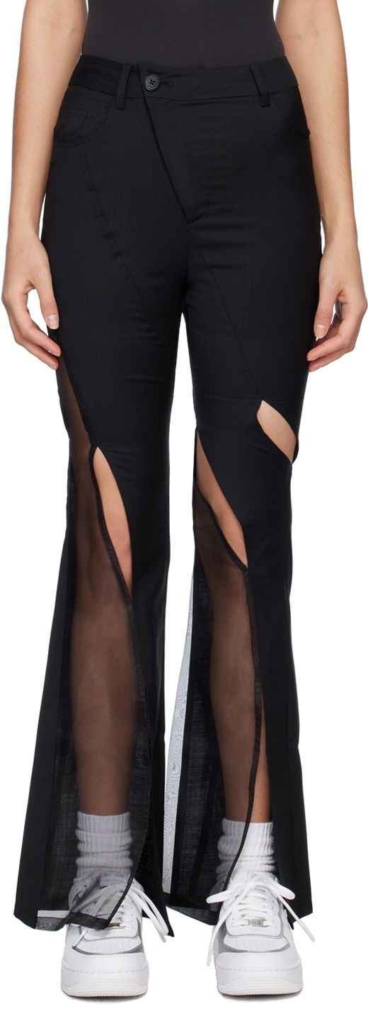 Housut Feng Chen Wang Feng Chen Wang Cutout Trousers Musta | FWS15TR11